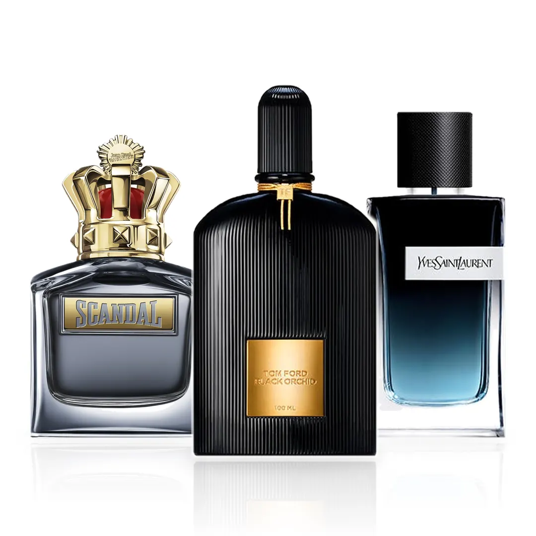 Pack de 3 Perfumes 100ML: Jean Paul Gaultier Scandal Pour Homme, Yves Saint Laurent Y Eau de Parfum y Tom Ford Black Orchid