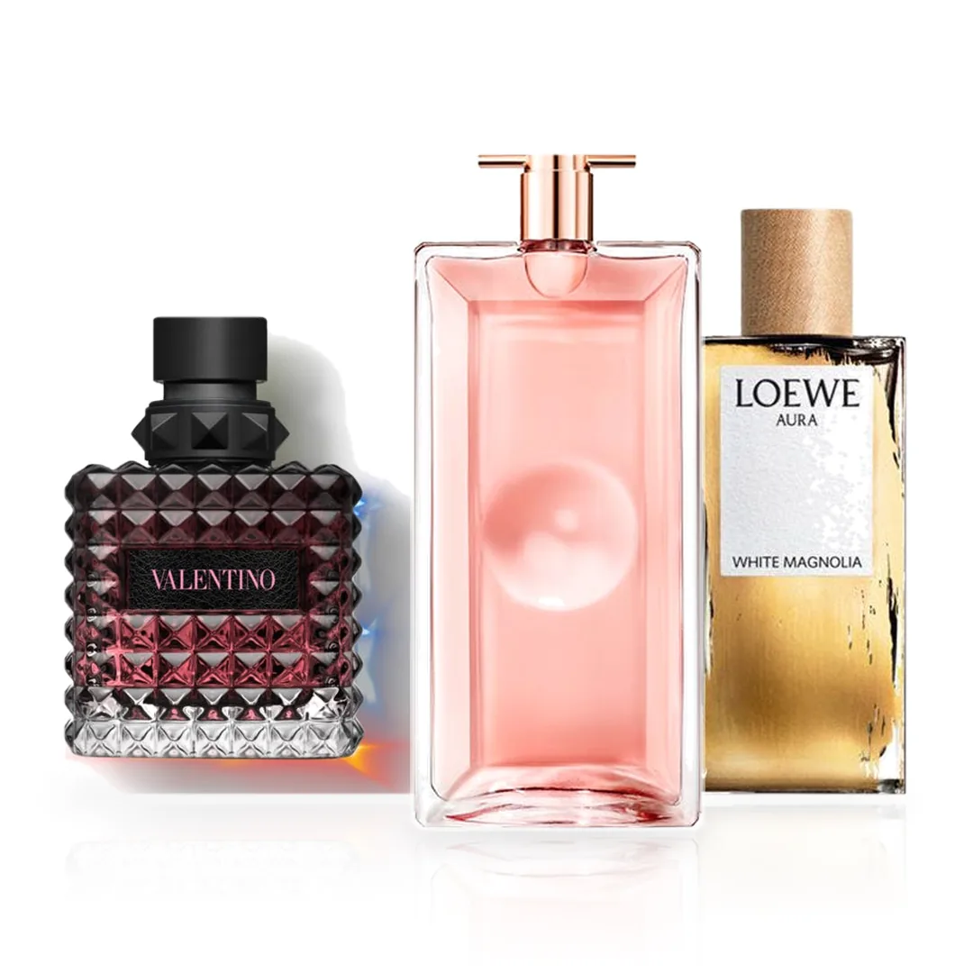 Pack de 3 Perfumes 100ML: Lancôme Idôle, Valentino Born in Roma Donna Intense y Loewe Aura White Magnolia