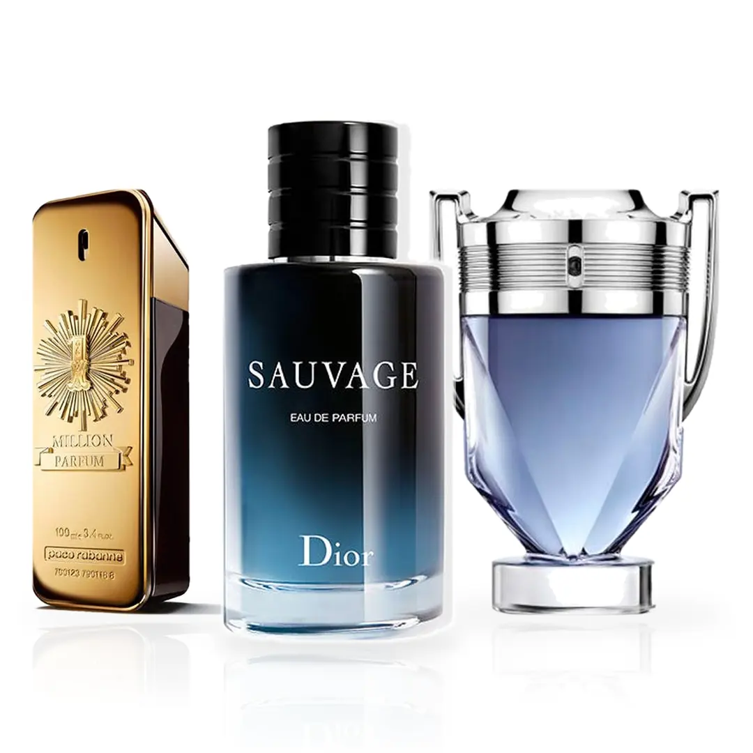 Pack de 3 Perfumes 100ML: Rabanne One Million Parfum, Dior Sauvage y Rabanne Invictus