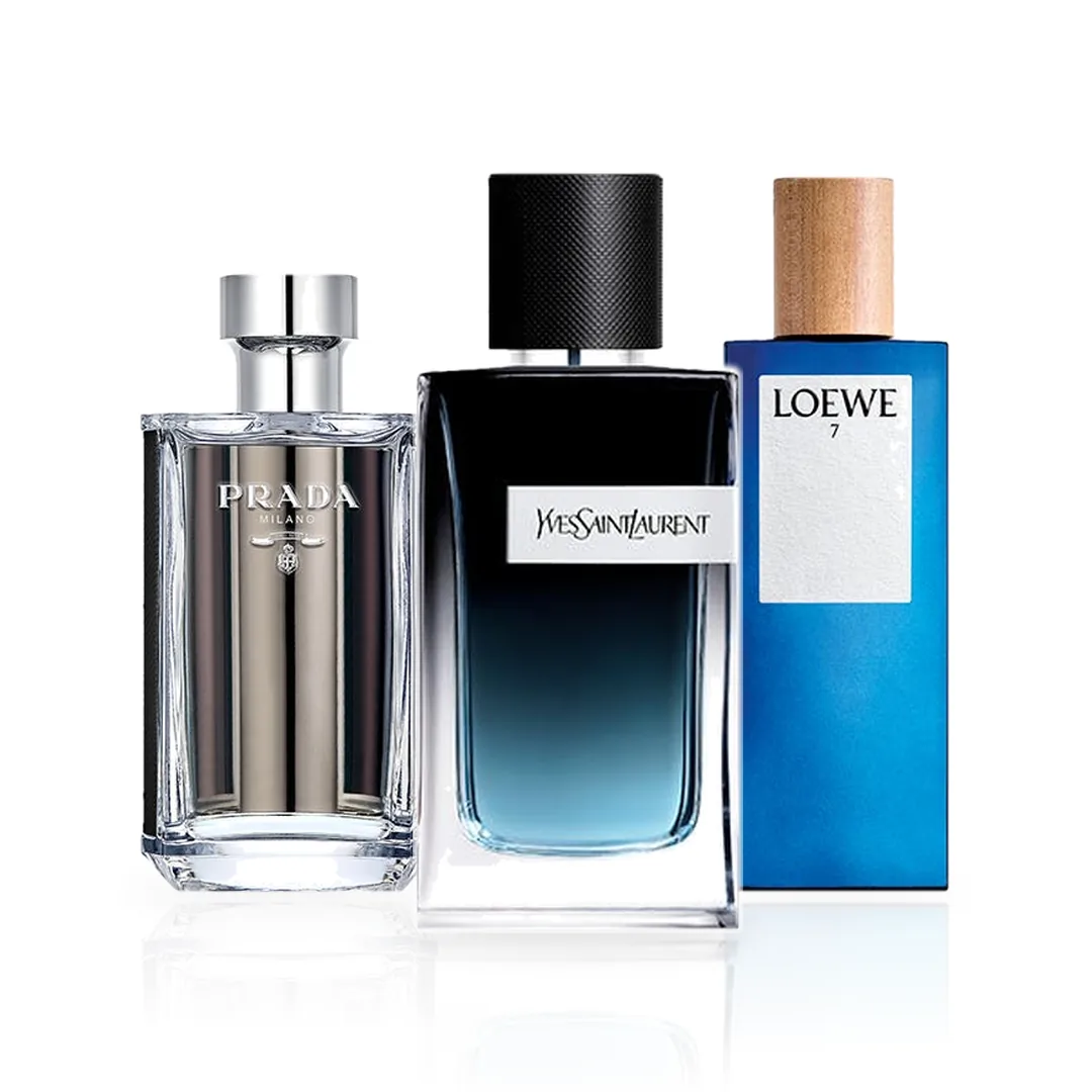 Pack de 3 Perfumes 100ML: Yves Saint Laurent Y Eau de Parfum, Prada L'Homme y Loewe 7